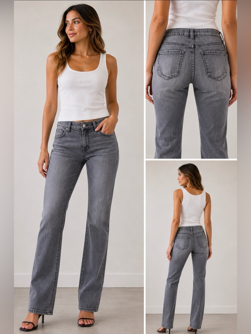 Paper Denim & Cloth Natalie Low Rise Grey Jeans Size 25